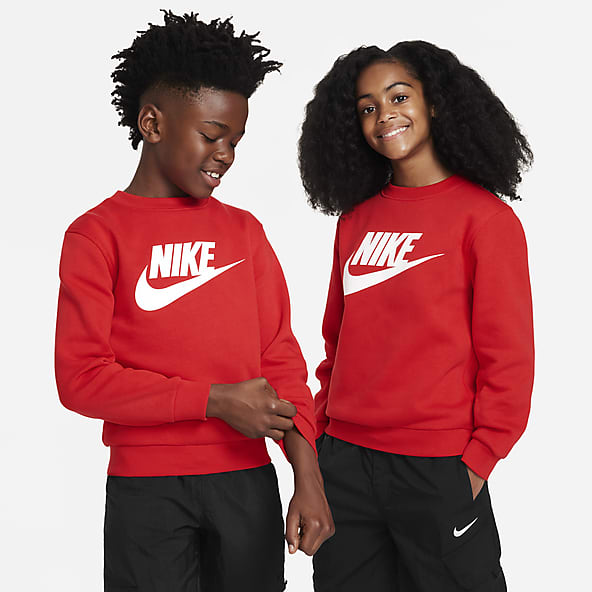 Red nike crewneck sweatshirt discount